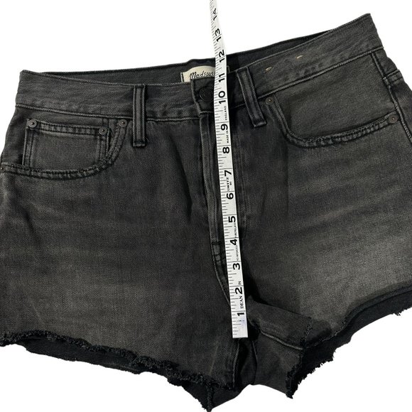 Madewell Size 28 Relaxed Denim Button Fly Cut Off Black Jean Shorts - Picture 4 of 6